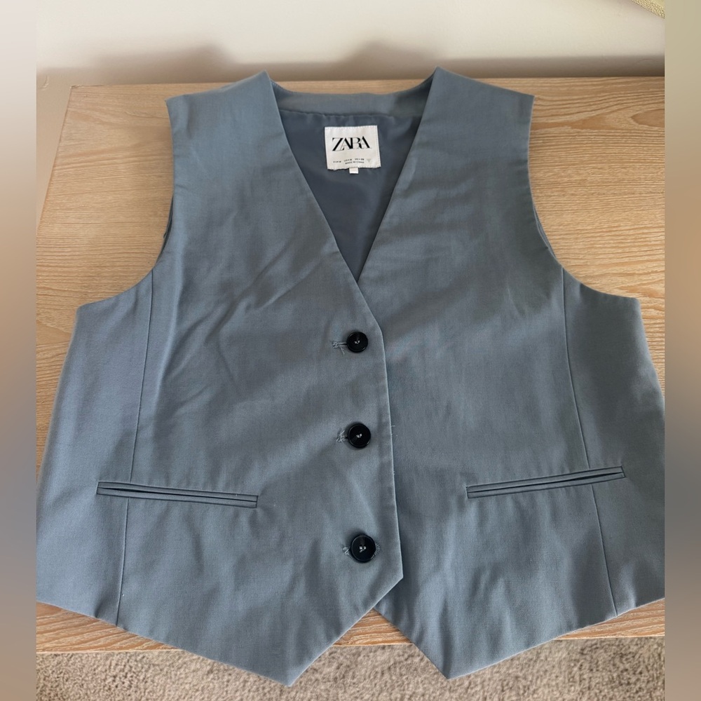 Zara Blue V-Neck vest